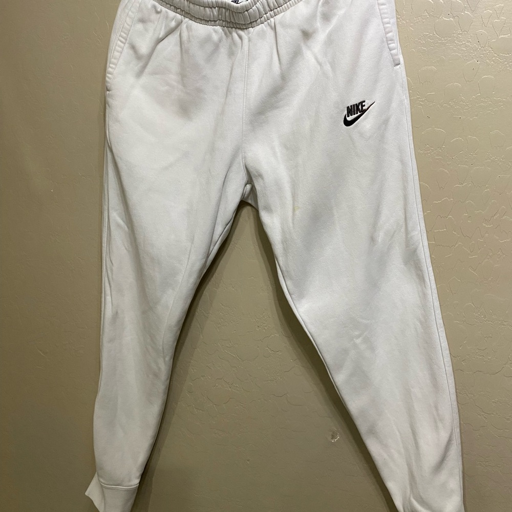 Nike White Joggers for Men and Women.